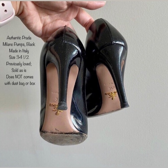 Shoes: Prada Milano 3” Pumps, Black, Size 34.5 - Picture 4 of 7